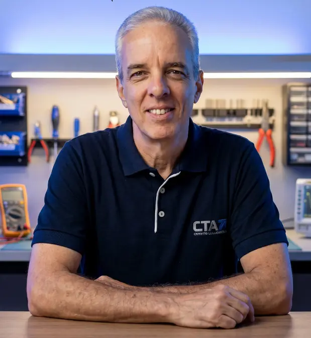 Professor Mário Pinheiro, fundador da CTA Eletrônica